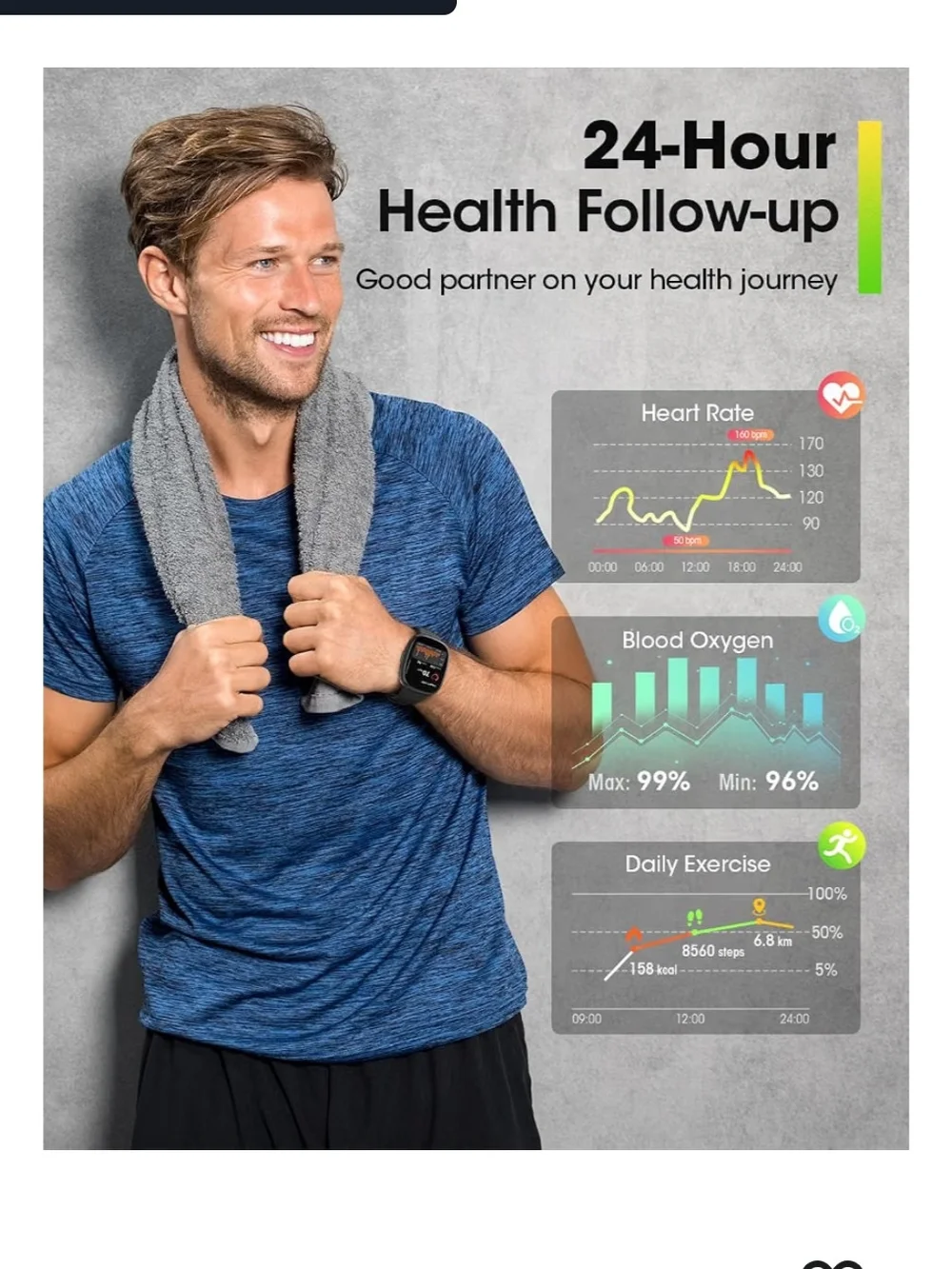 Active Lifestyle Smartwatch By Sanorum In Black